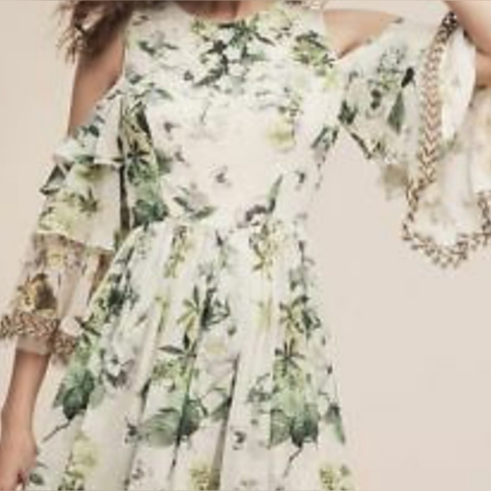 Anthropologie Petra Ruffled Open-Shoulder Dress by Varun Bahl - Picture 3 of 7